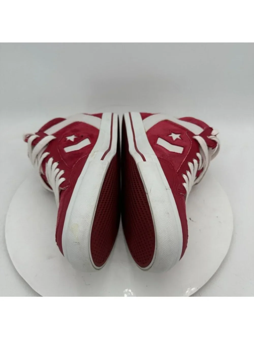 Converse Weapon CX Men Size 10 White Red Suede Mid Top Casual Shoes